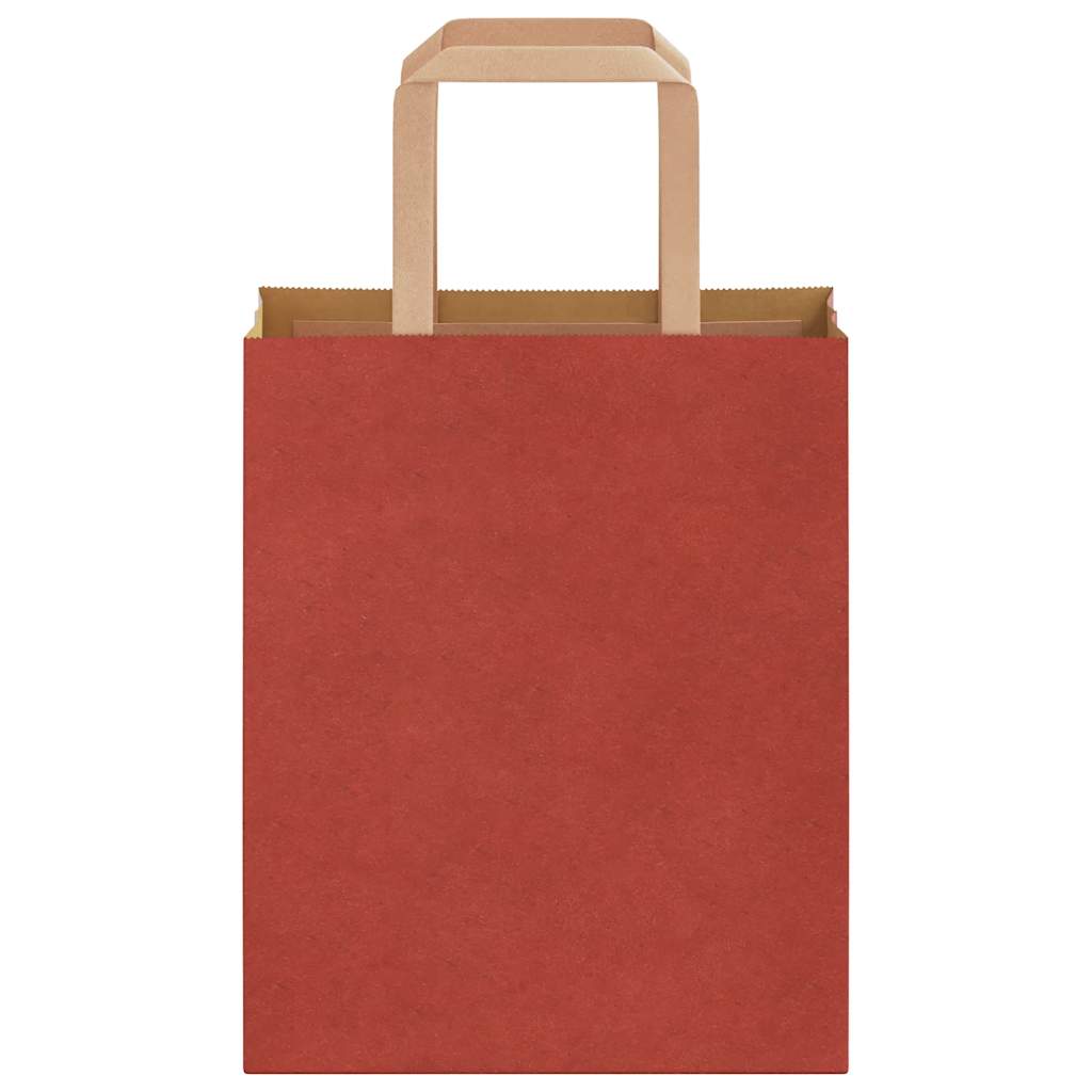 Papiertragetaschen 50 Stk. mit Henkeln Rot 18x8x22 cm