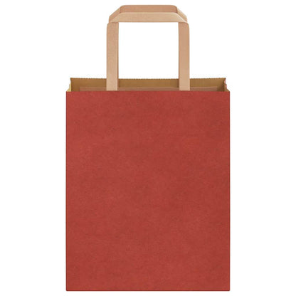 Papiertragetaschen 50 Stk. mit Henkeln Rot 18x8x22 cm
