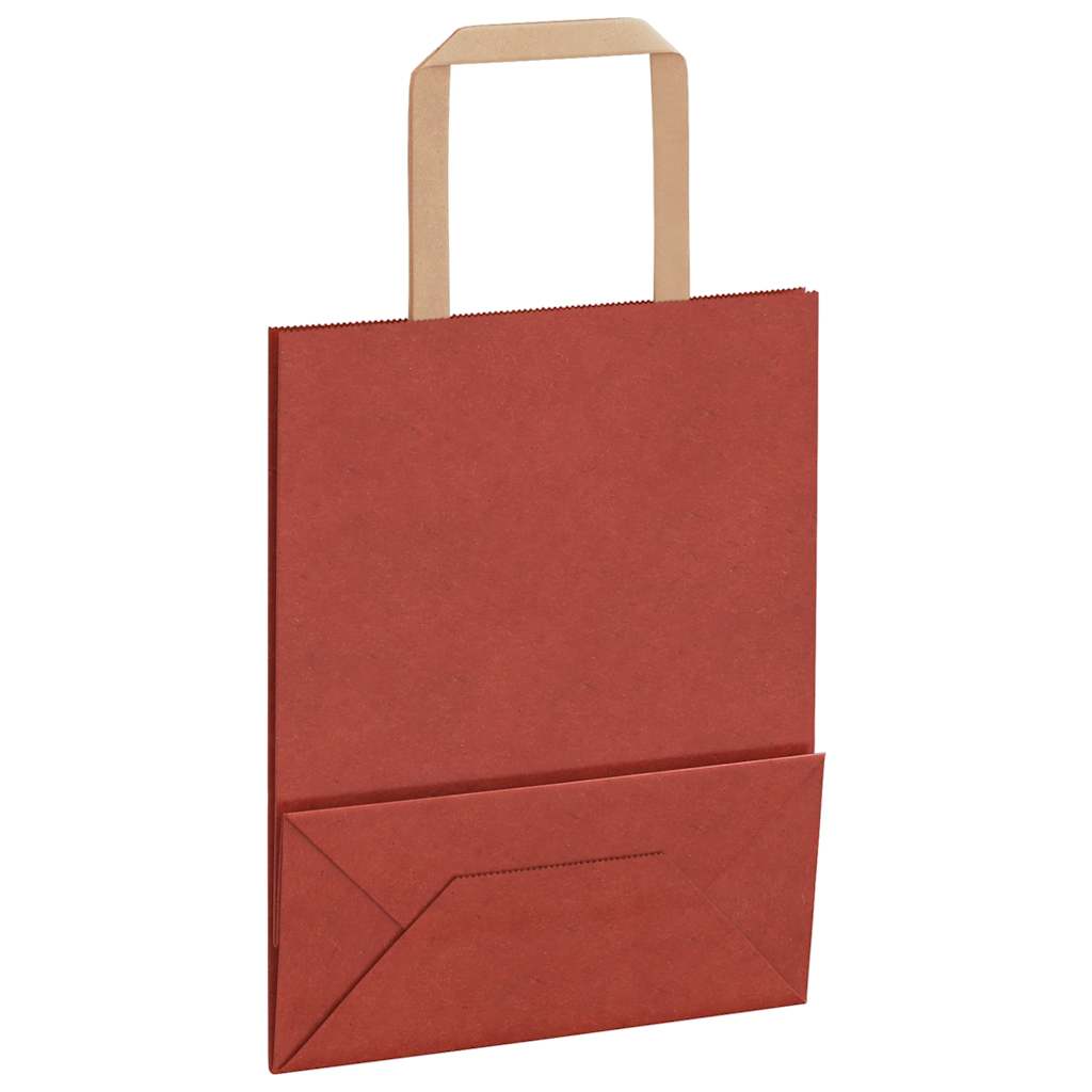 Papiertragetaschen 50 Stk. mit Henkeln Rot 18x8x22 cm
