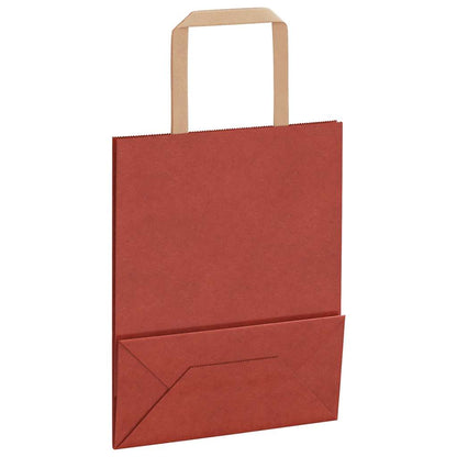 Papiertragetaschen 50 Stk. mit Henkeln Rot 18x8x22 cm