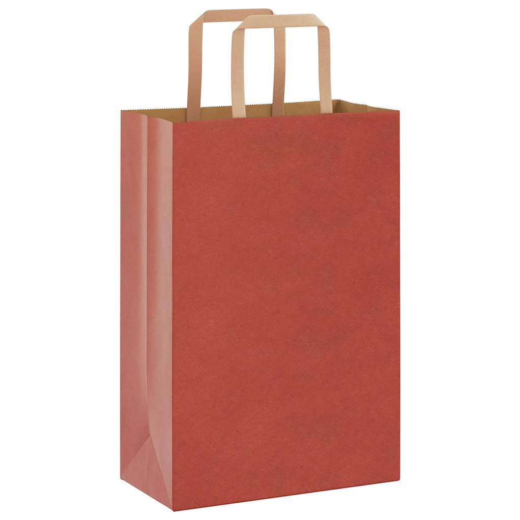Papiertragetaschen 50 Stk. mit Henkeln Rot 21x11x31 cm