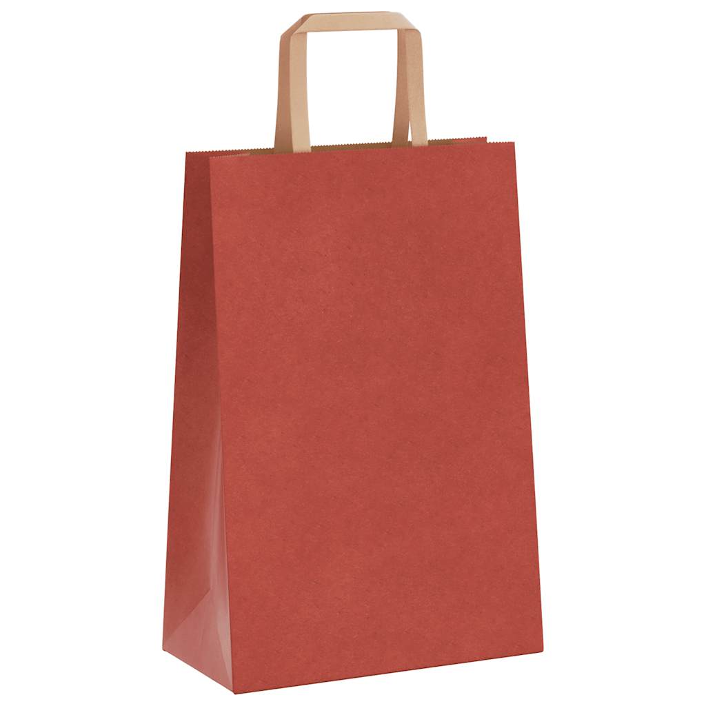 Papiertragetaschen 50 Stk. mit Henkeln Rot 21x11x31 cm