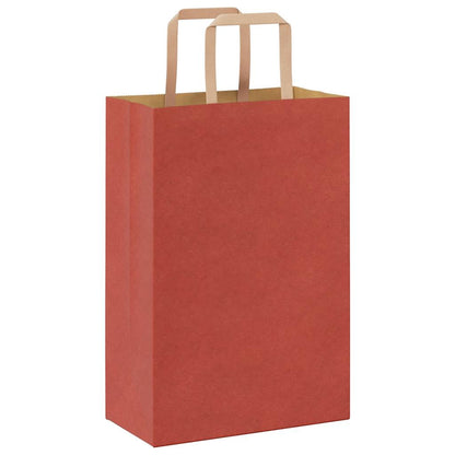 Papiertragetaschen 50 Stk. mit Henkeln Rot 21x11x31 cm