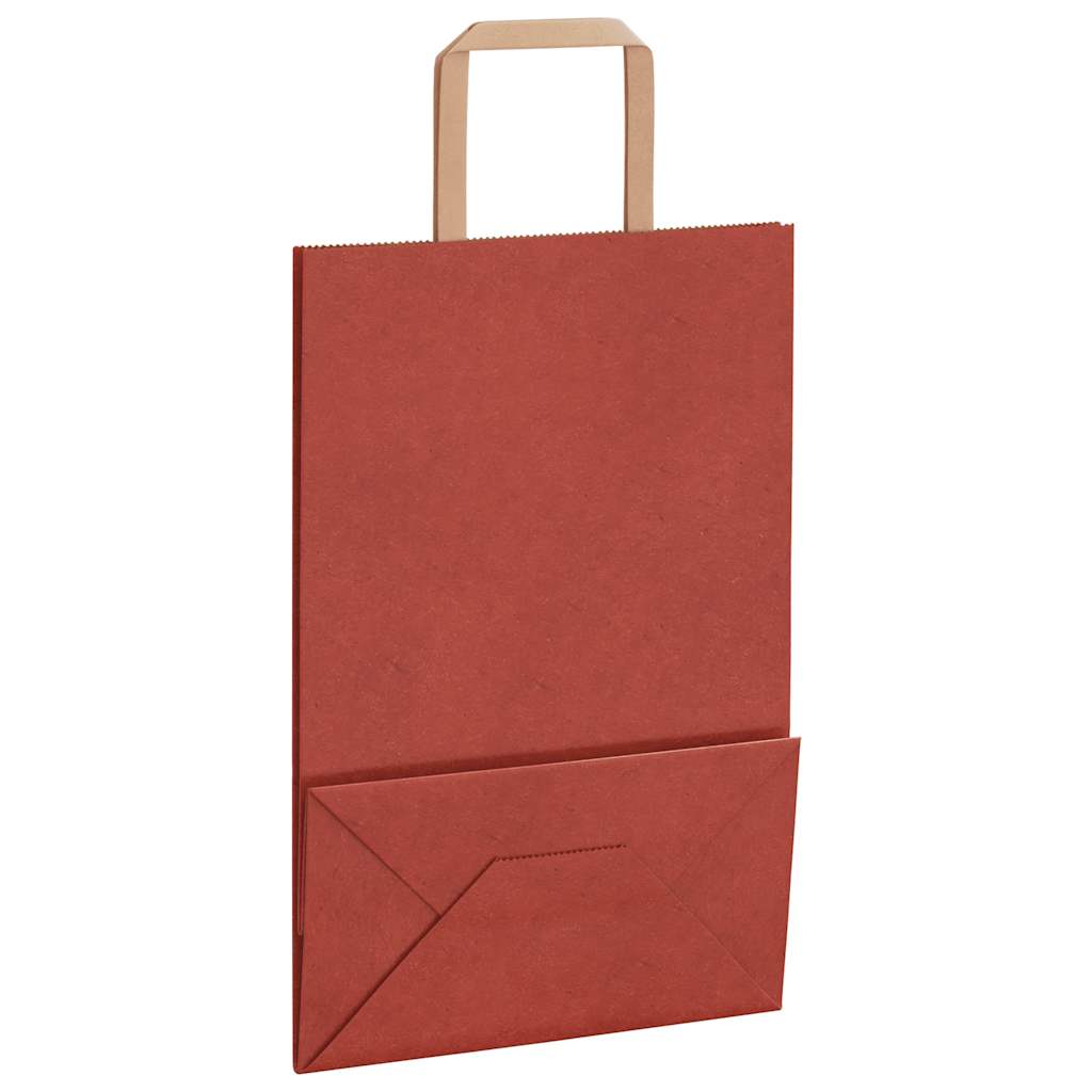 Papiertragetaschen 50 Stk. mit Henkeln Rot 21x11x31 cm