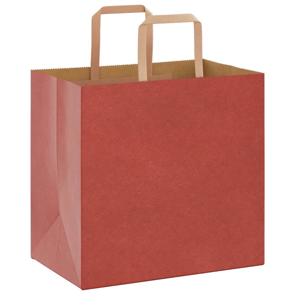 Papiertragetaschen 50 Stk. mit Henkeln Rot 26x17x25 cm