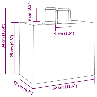 Papiertragetaschen 50 Stk. mit Henkeln Rot 32x17x25 cm