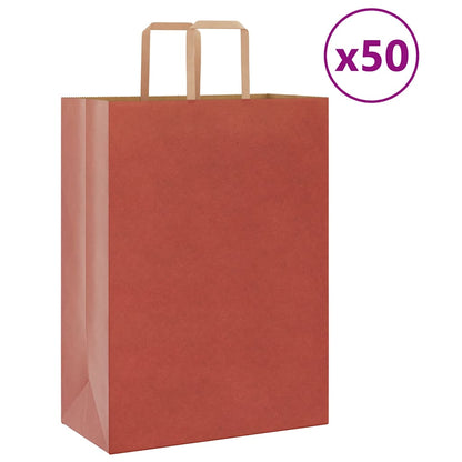 Papiertragetaschen 50 Stk. mit Henkeln Rot 32x17x44 cm