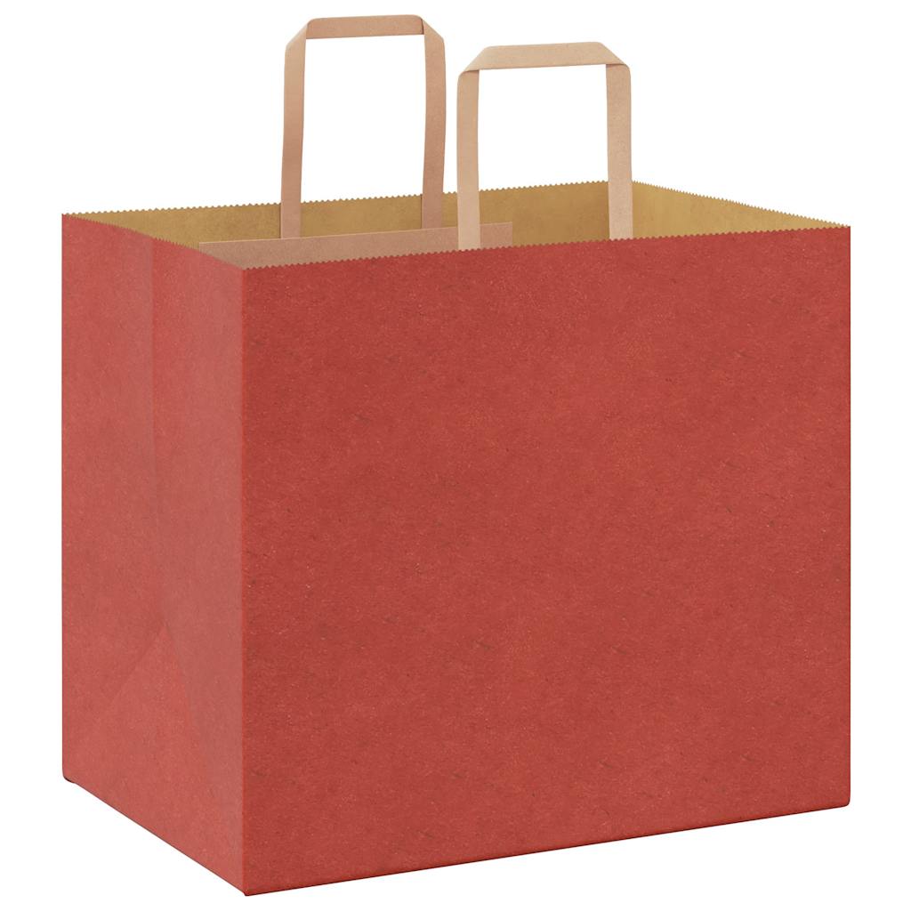 Papiertragetaschen 50 Stk. mit Henkeln Rot 32x22x28 cm