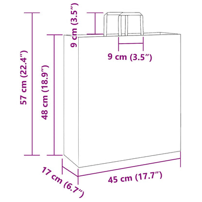 Papiertragetaschen 50 Stk. mit Henkeln Rot 45x17x48 cm
