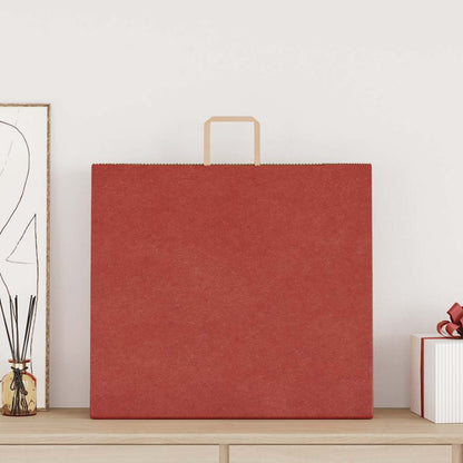 Papiertragetaschen 50 Stk. mit Henkeln Rot 54x15x49 cm