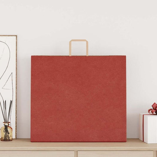 Papiertragetaschen 50 Stk. mit Henkeln Rot 54x15x49 cm