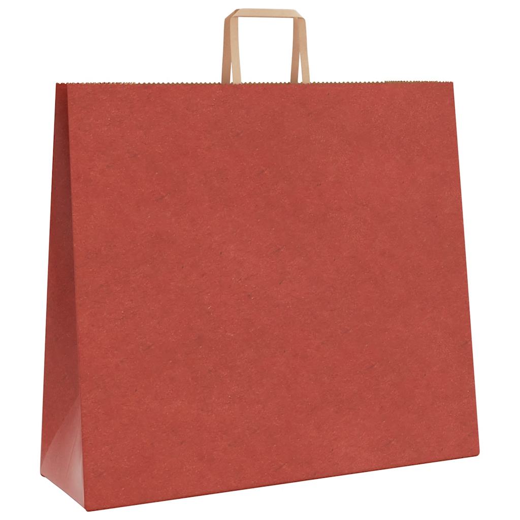 Papiertragetaschen 50 Stk. mit Henkeln Rot 54x15x49 cm