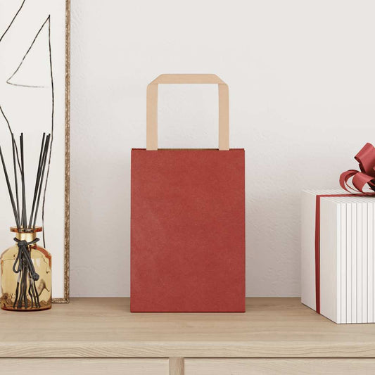 Papiertragetaschen 250 Stk. mit Henkeln Rot 15x8x21 cm