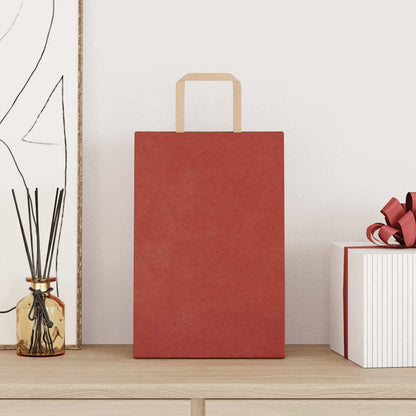 Papiertragetaschen 250 Stk. mit Henkeln Rot 21x11x31 cm
