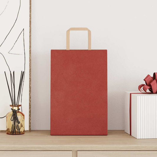 Papiertragetaschen 250 Stk. mit Henkeln Rot 21x11x31 cm