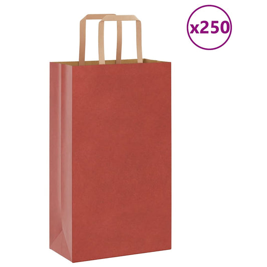 Papiertragetaschen 250 Stk. mit Henkeln Rot 21x11x36 cm