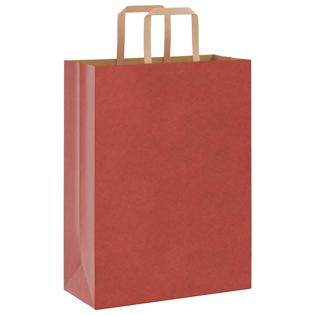 Papiertragetaschen 250 Stk. mit Henkeln Rot 26x12x35 cm