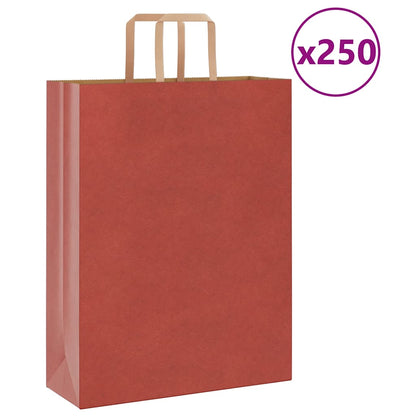 Papiertragetaschen 250 Stk. mit Henkeln Rot 32x12x42 cm