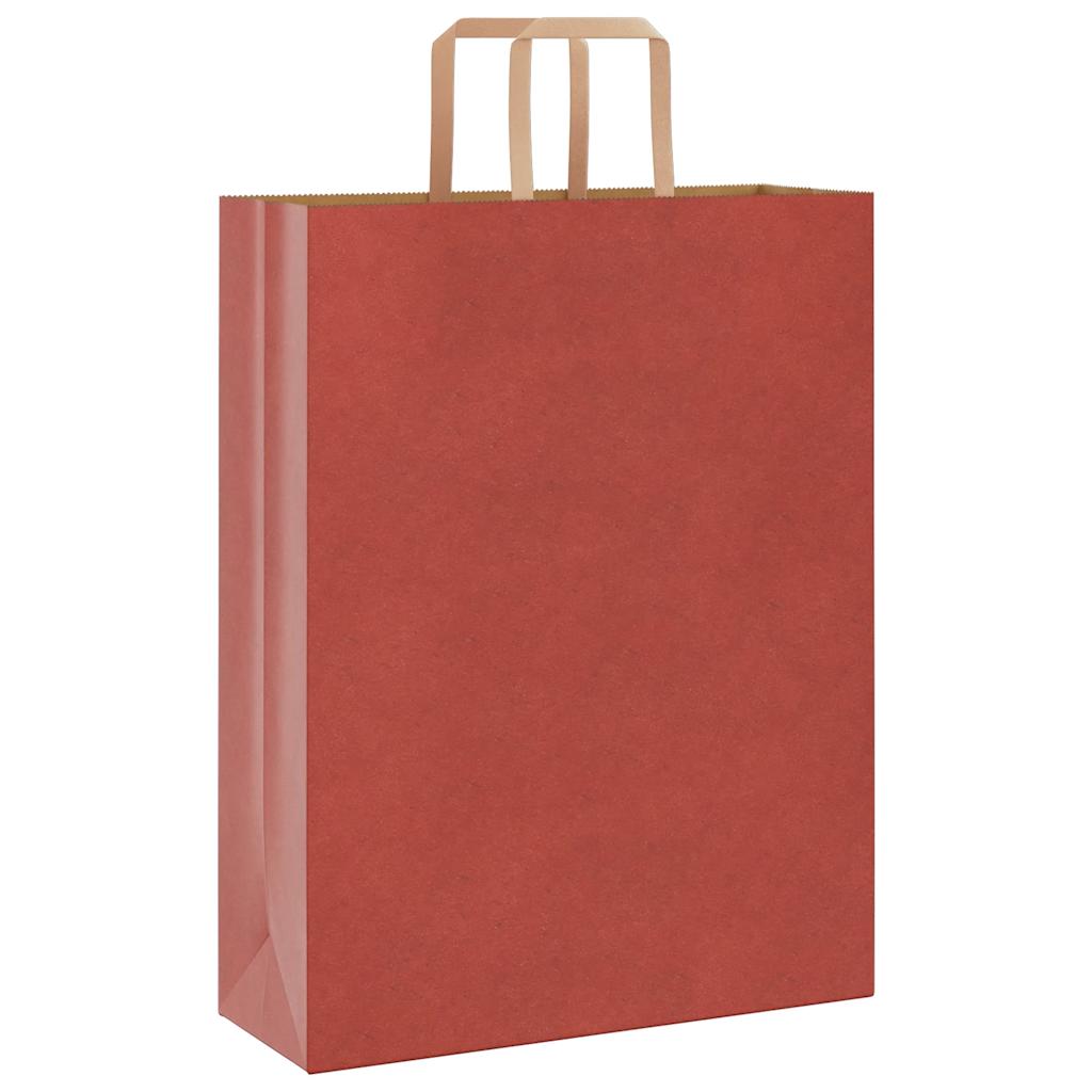Papiertragetaschen 250 Stk. mit Henkeln Rot 32x12x42 cm