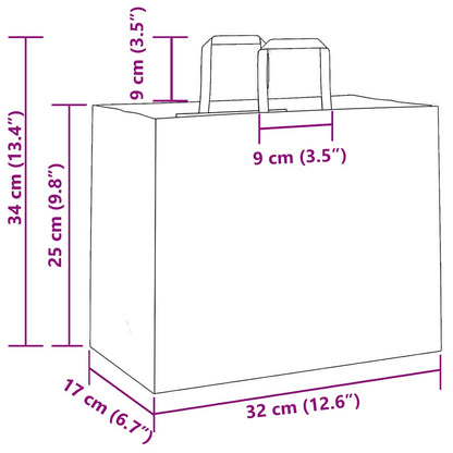 Papiertragetaschen 250 Stk. mit Henkeln Rot 32x17x25 cm