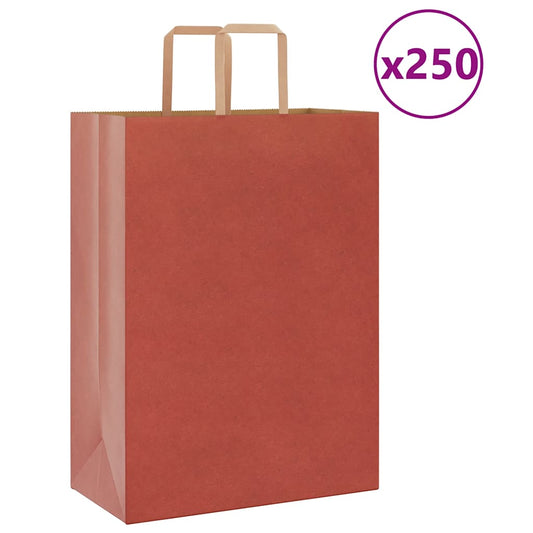 Papiertragetaschen 250 Stk. mit Henkeln Rot 32x17x44 cm
