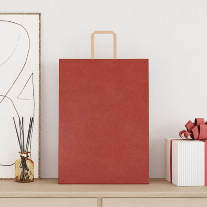 Papiertragetaschen 250 Stk. mit Henkeln Rot 32x17x44 cm
