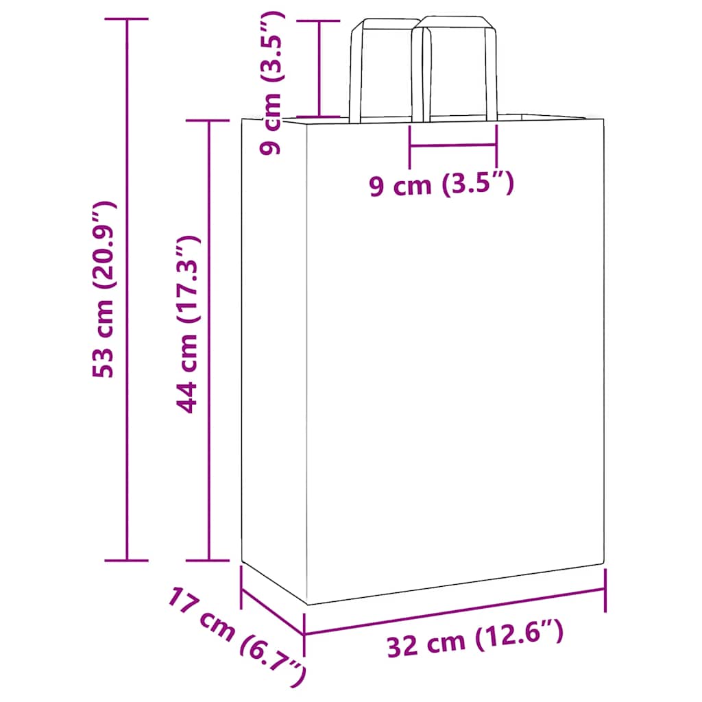 Papiertragetaschen 250 Stk. mit Henkeln Rot 32x17x44 cm