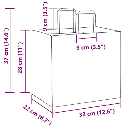 Papiertragetaschen 250 Stk. mit Henkeln Rot 32x22x28 cm