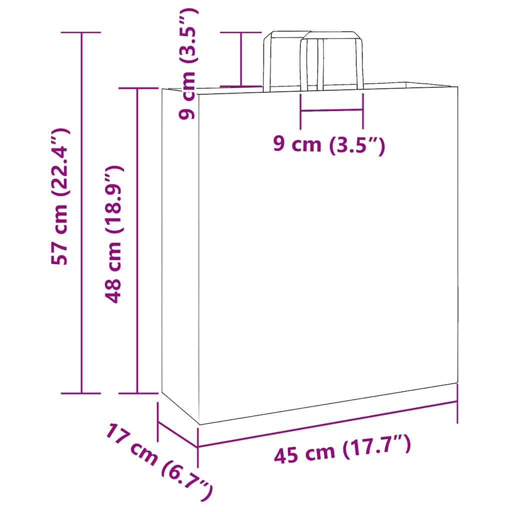 Papiertragetaschen 250 Stk. mit Henkeln Rot 45x17x48 cm