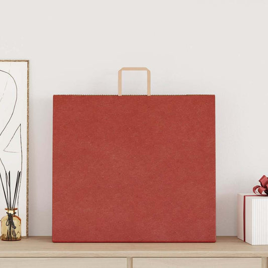 Papiertragetaschen 250 Stk. mit Henkeln Rot 54x15x49 cm