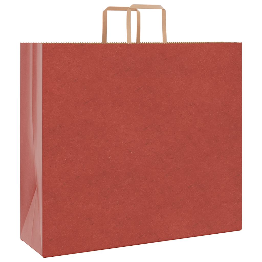 Papiertragetaschen 250 Stk. mit Henkeln Rot 54x15x49 cm
