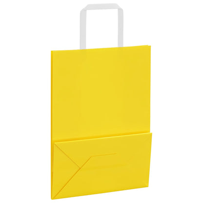 Papiertragetaschen 50 Stk. mit Henkeln Gelb 21x11x28 cm