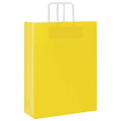 Papiertragetaschen 50 Stk. mit Henkeln Gelb 32x12x42 cm