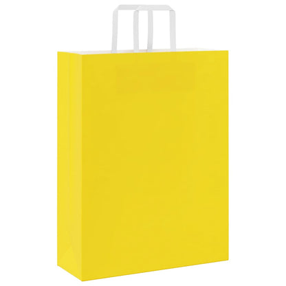 Papiertragetaschen 50 Stk. mit Henkeln Gelb 32x12x42 cm