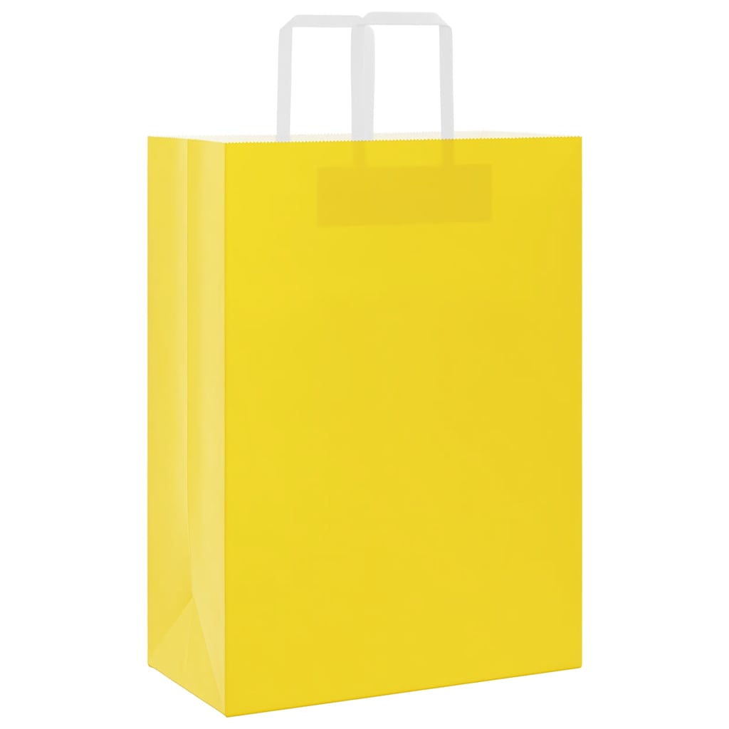 Papiertragetaschen 50 Stk. mit Henkeln Gelb 32x17x44 cm