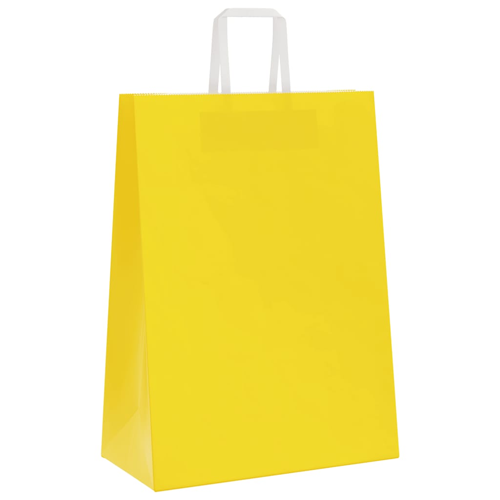 Papiertragetaschen 50 Stk. mit Henkeln Gelb 32x17x44 cm
