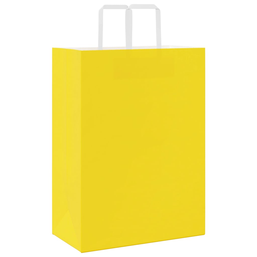 Papiertragetaschen 50 Stk. mit Henkeln Gelb 32x17x44 cm