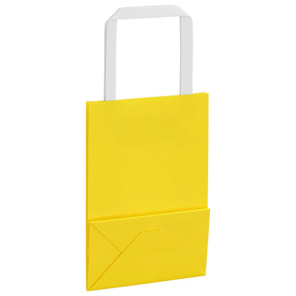 Papiertragetaschen 250 Stk. mit Henkeln Gelb 15x8x21 cm