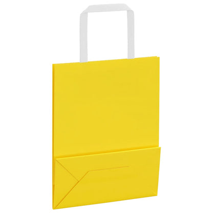 Papiertragetaschen 250 Stk. mit Henkeln Gelb 18x8x22 cm