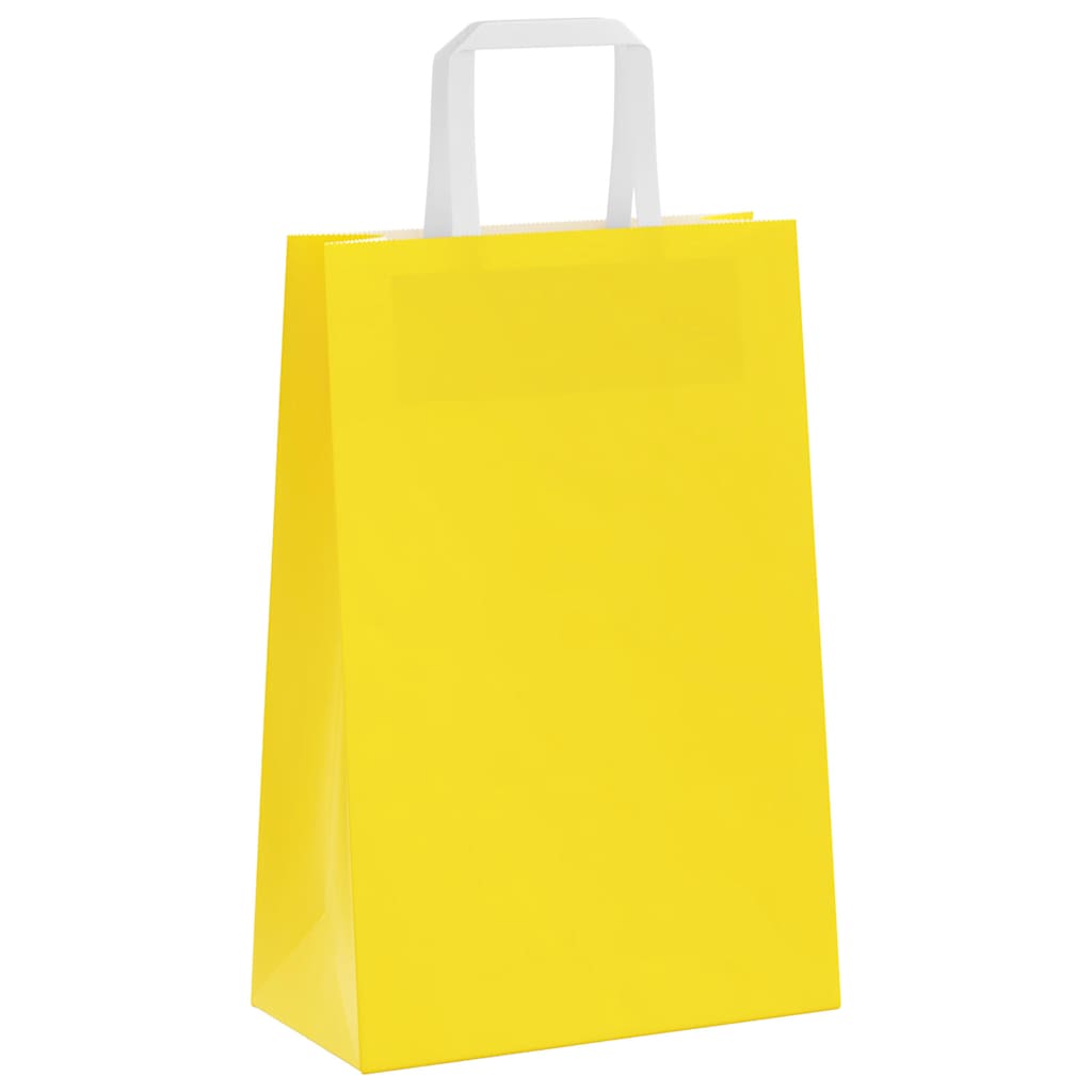 Papiertragetaschen 250 Stk. mit Henkeln Gelb 21x11x31 cm