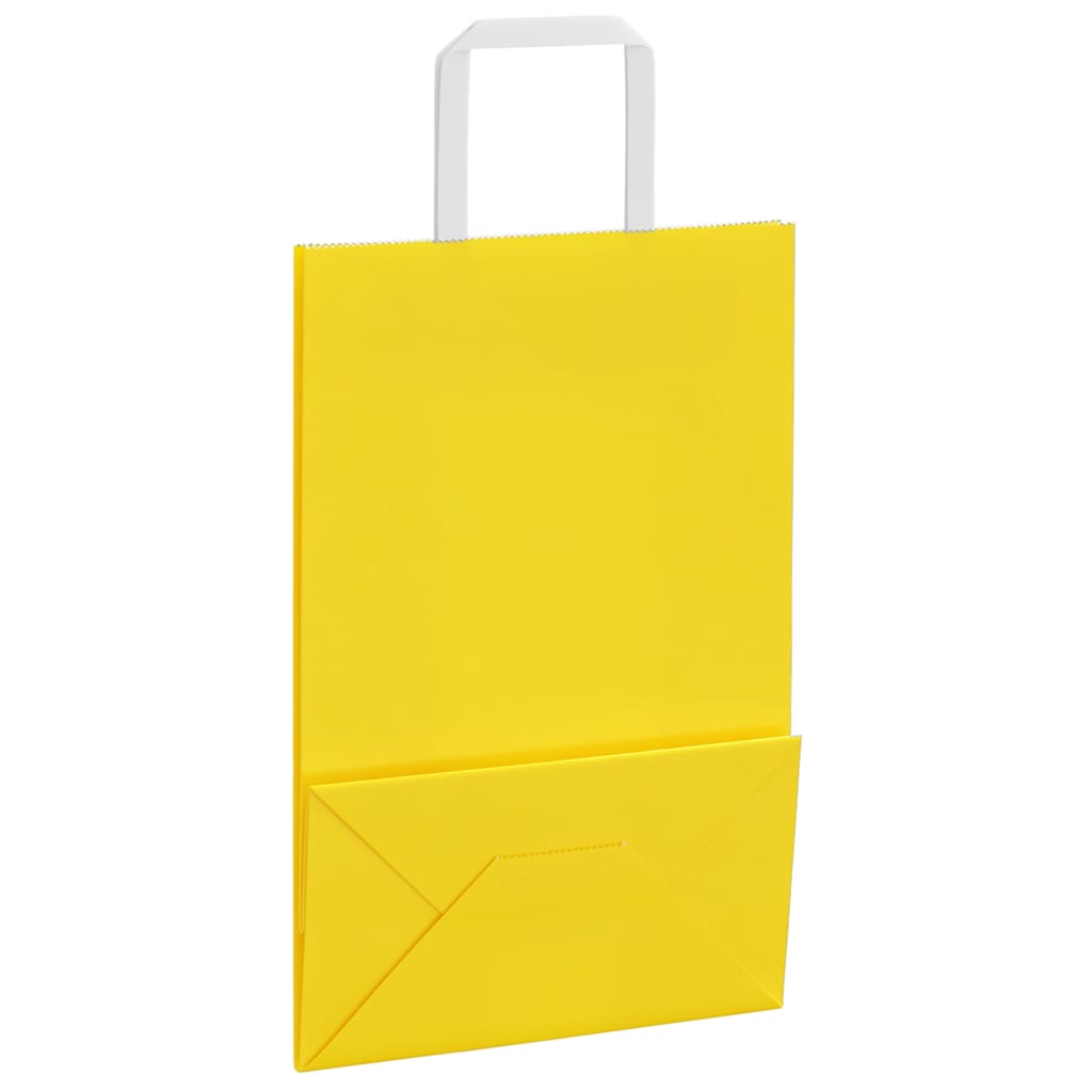 Papiertragetaschen 250 Stk. mit Henkeln Gelb 21x11x31 cm