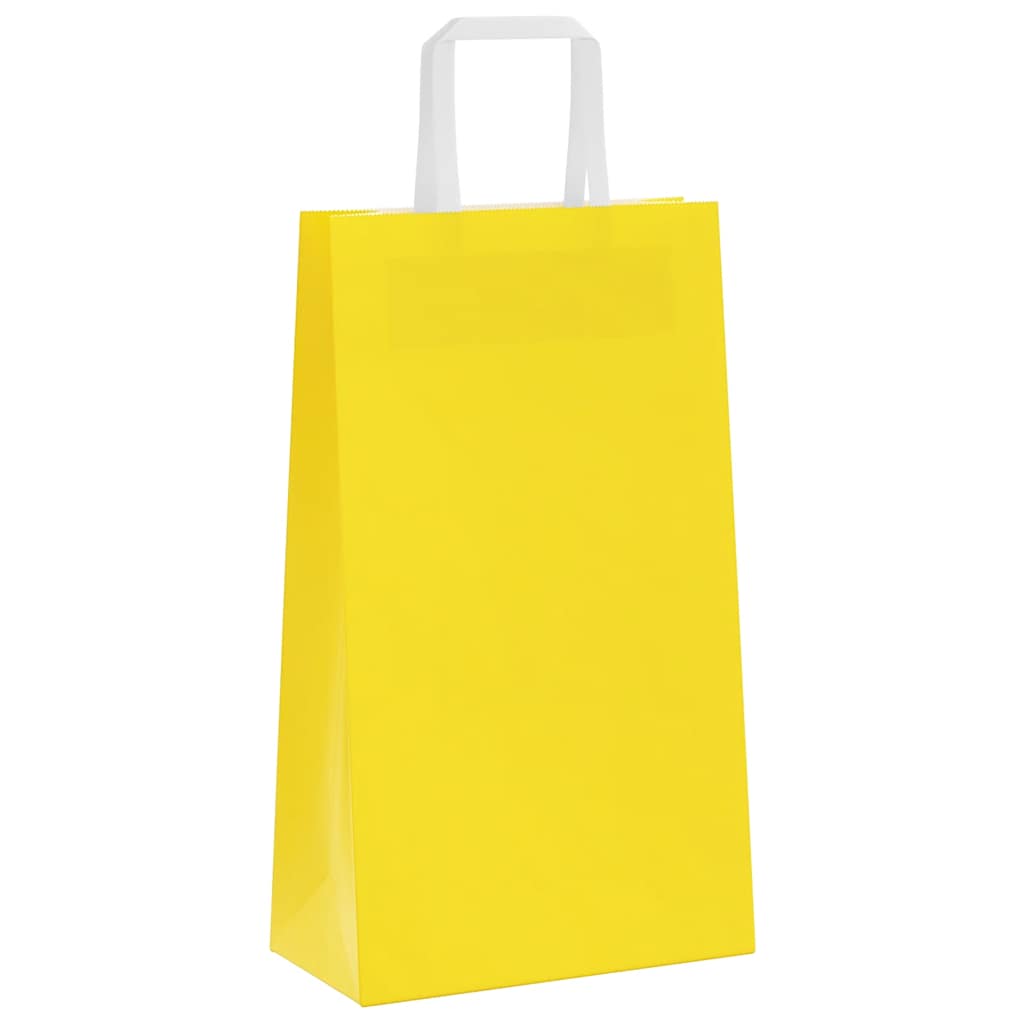 Papiertragetaschen 250 Stk. mit Henkeln Gelb 21x11x36 cm