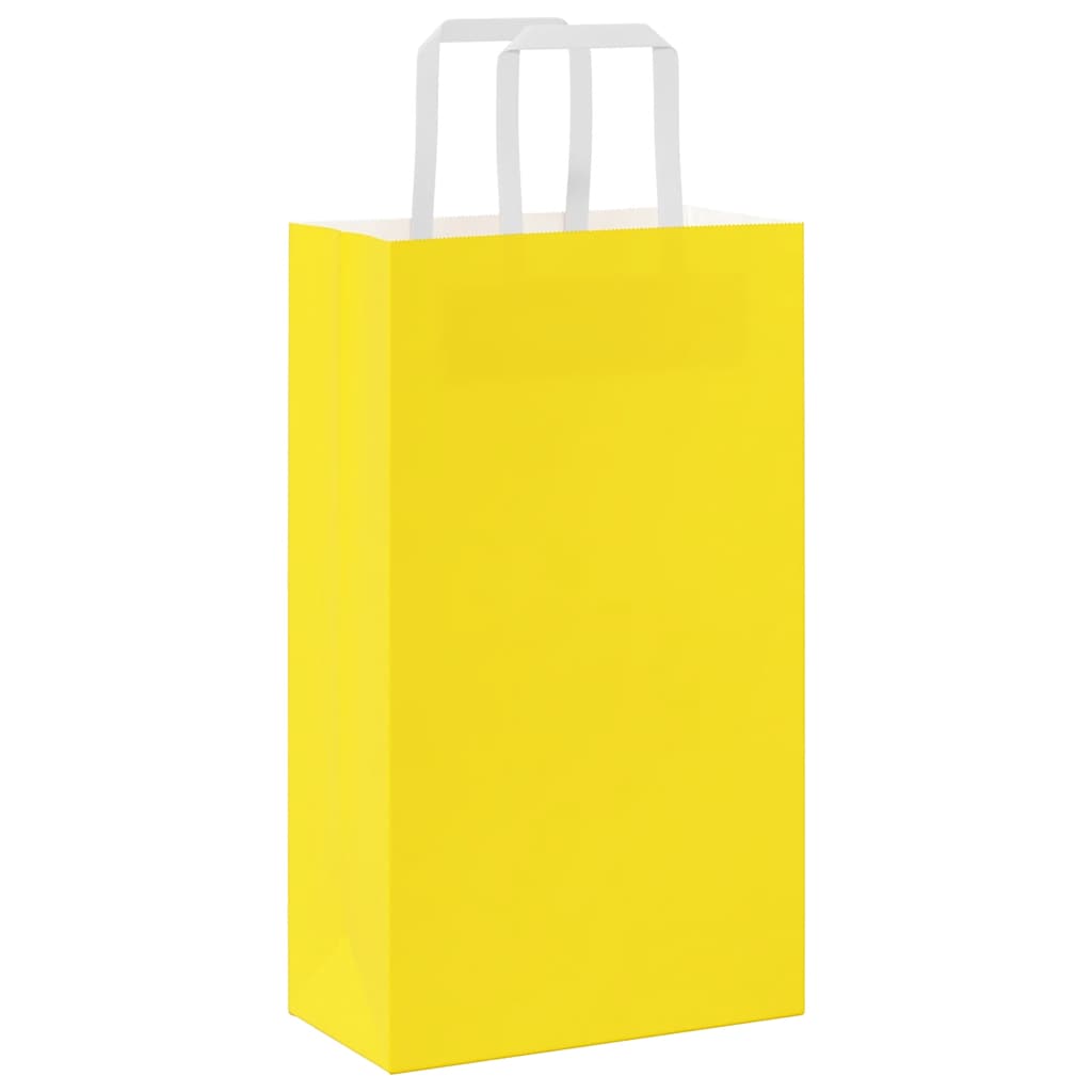Papiertragetaschen 250 Stk. mit Henkeln Gelb 21x11x36 cm
