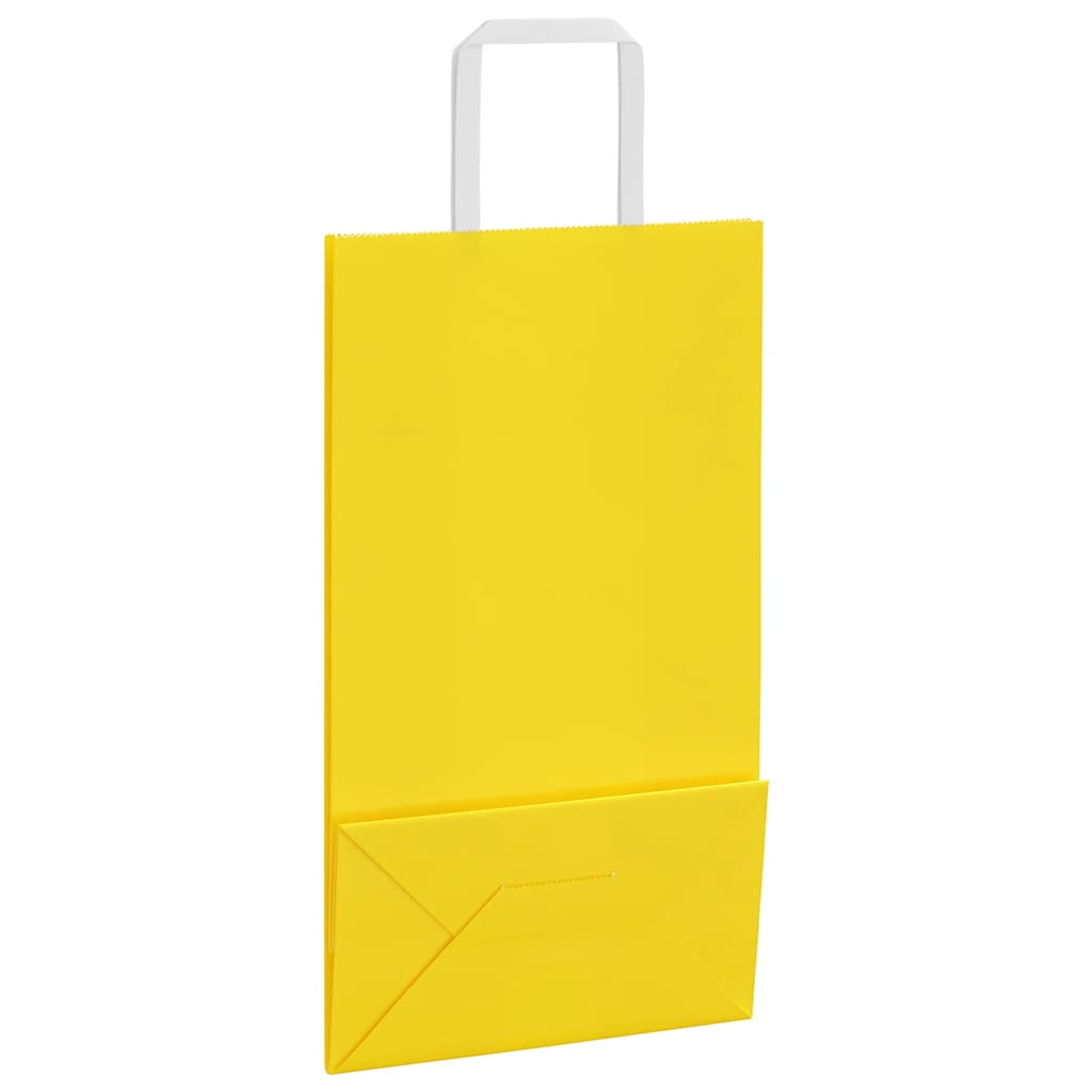 Papiertragetaschen 250 Stk. mit Henkeln Gelb 21x11x36 cm