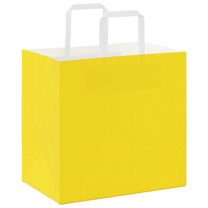 Papiertragetaschen 250 Stk. mit Henkeln Gelb 26x17x25 cm