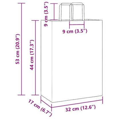 Papiertragetaschen 250 Stk. mit Henkeln Gelb 32x17x44 cm