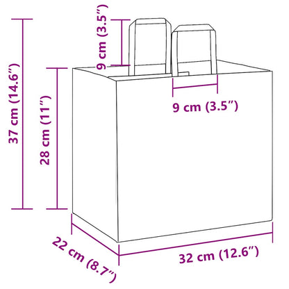 Papiertragetaschen 250 Stk. mit Henkeln Gelb 32x22x28 cm