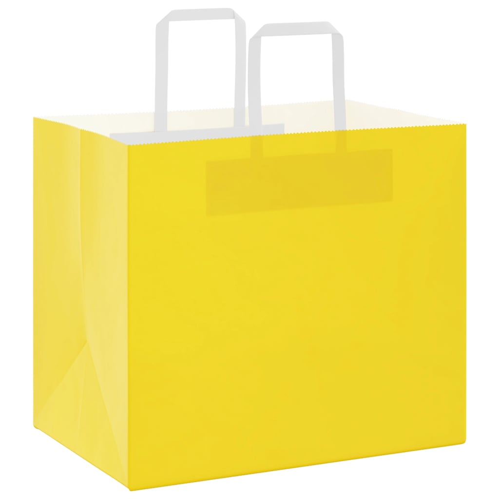 Papiertragetaschen 250 Stk. mit Henkeln Gelb 32x22x28 cm
