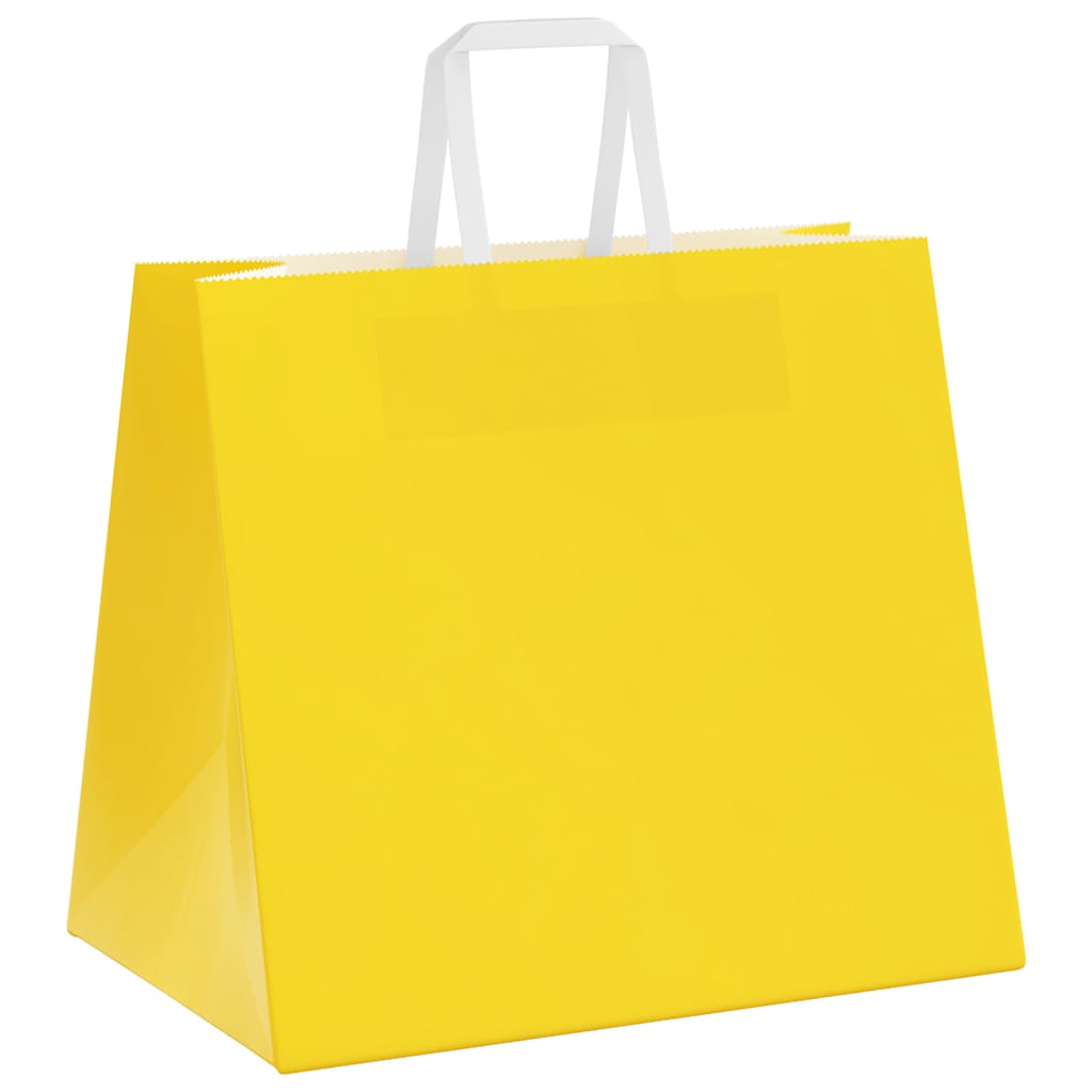 Papiertragetaschen 250 Stk. mit Henkeln Gelb 32x22x28 cm