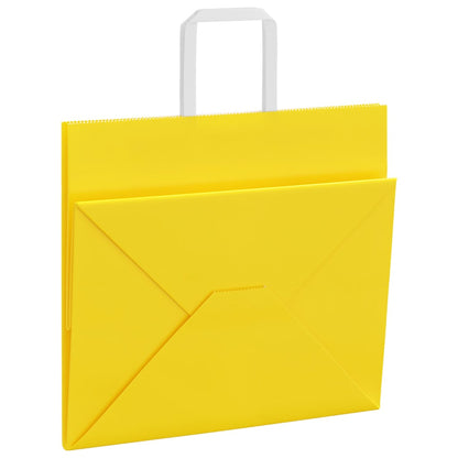 Papiertragetaschen 250 Stk. mit Henkeln Gelb 32x22x28 cm